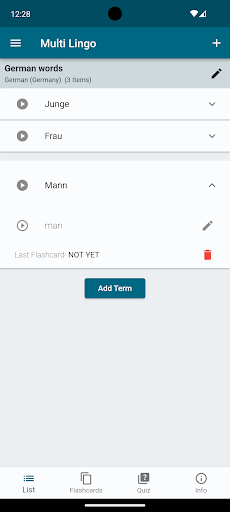 Multi Lingo Vocab Master Screen 3