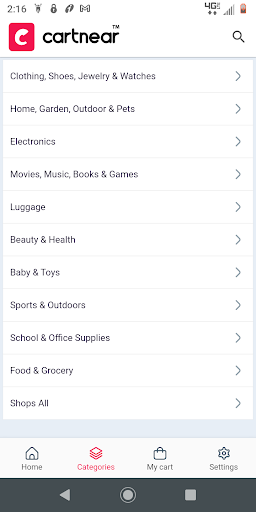Cartnear Online Shopping App Screen 2