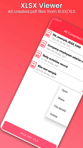 XLSX Viewer: XLSX to PDF Screen 3