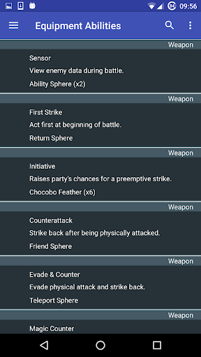Checklist for FFX Screen 3