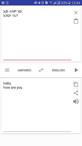 Amharic English Translator Screen 2