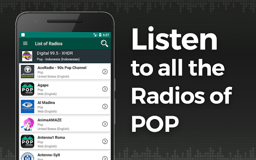 Android application Pop Music Radio screenshort