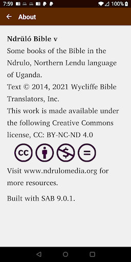 Android application Ndrŭló Bible screenshort