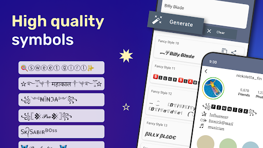 Screenshot of Aesthetic Symbols - Fancy Text