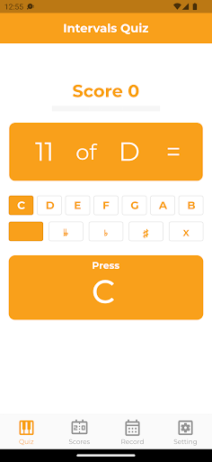 Android application 음정퀴즈 screenshort