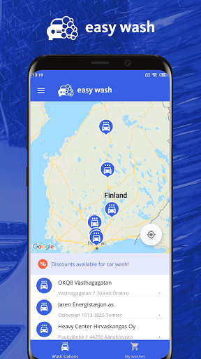 Android application EasyWash screenshort