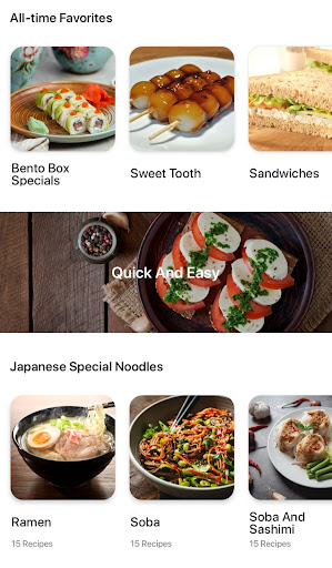Screenshot of Japanese food recipes