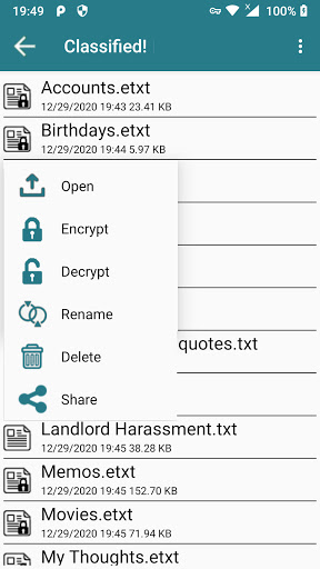 Classified! - Encrypt All Data Screen 3