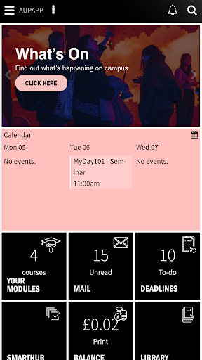 Android application MyAUP screenshort