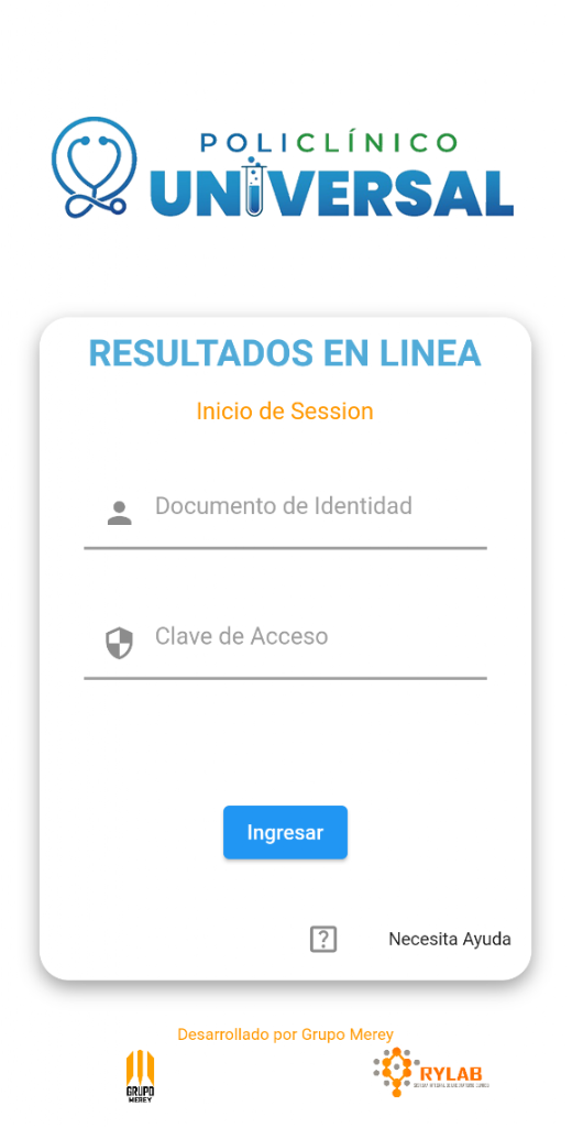 Android application LABORATORIO UNIVERSAL screenshot