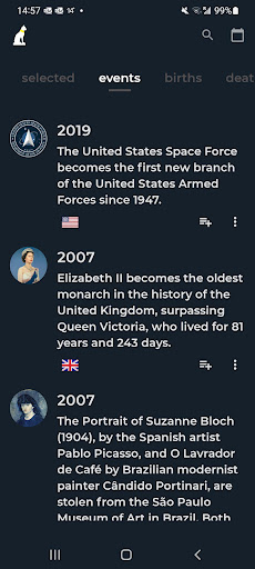 Android application History Calendar - On This Day screenshort