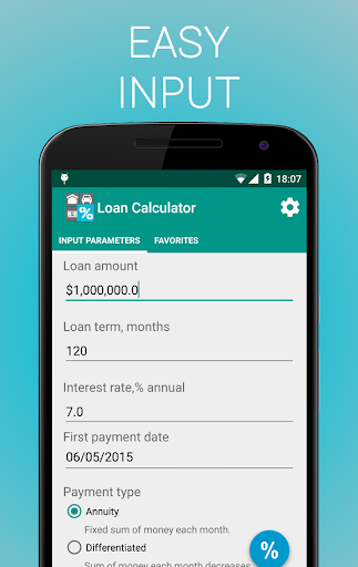 Android application Loan Calculator screenshort