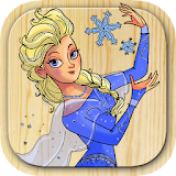 Paint Frozen ice princesses icon