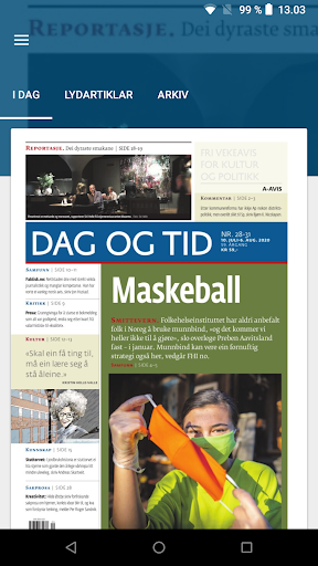 Android application Dag og Tid screenshort