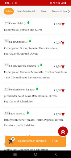 Gondals Pizzaservice Screen 2