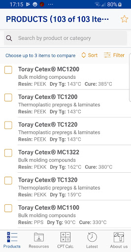 Android application Product Selector screenshort