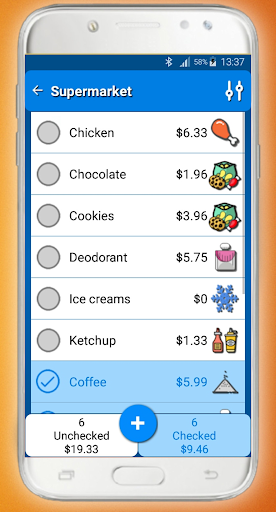 ListToMark (Shopping List) Screen 3