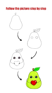 how to draw cute fruits