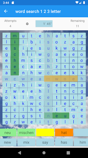 Android application Multi Language Word Search screenshort