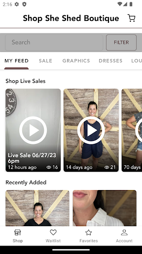 Screenshot of Shop She Shed Boutique