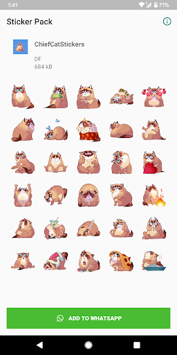 Android application Cat stickers for WhatsApp screenshort