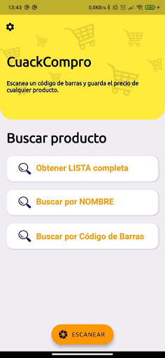Android application CuackCompro screenshort