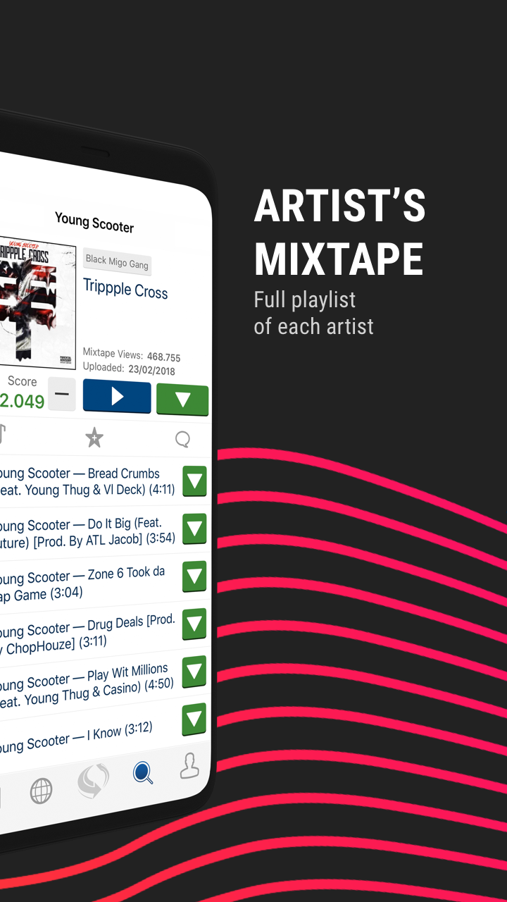 Android application LiveMixtapes - Hip-Hop Mixtapes, Music & Playlists screenshort