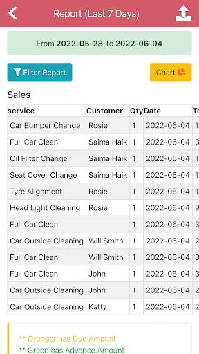 Daily Service Record - POS Screen 3
