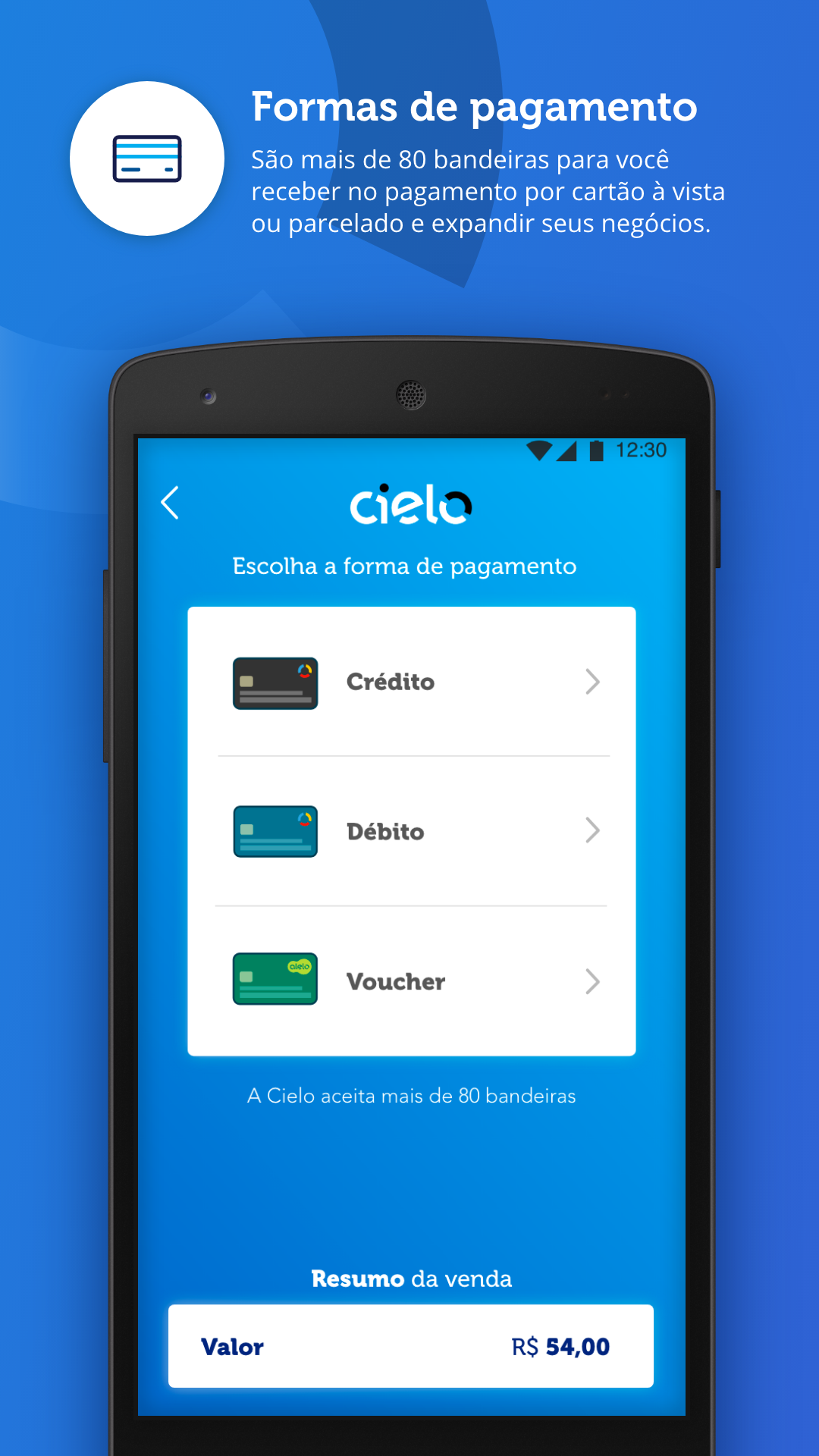 Android application Cielo Mobile screenshort
