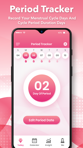 Android application Period Tracker: Ovulation Cale screenshort