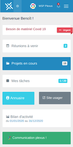 Android application Plexus santé screenshort