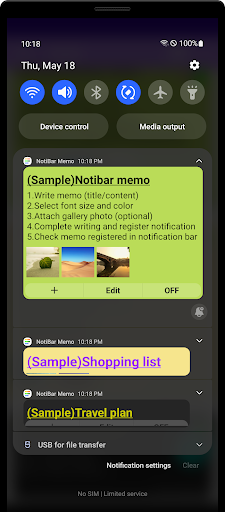 Notibar Memo Screen 2