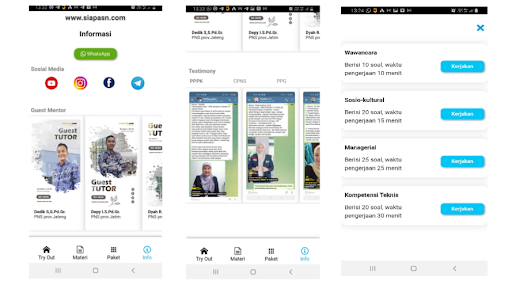 Android application SiapASN TryOut screenshort