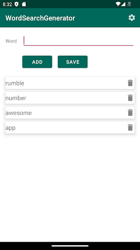 Android application Word Search Generator screenshort