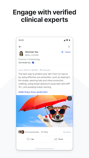 Android application Tell - Social Media for Health screenshort