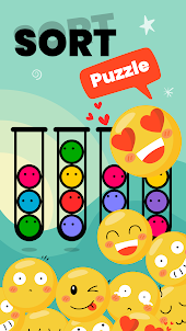 볼 정렬 색상 퍼즐 : 귀여운 이모지 색깔 게임