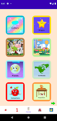 Android application ekids screenshort
