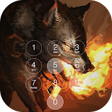 fire wolf keypad lock screen icon