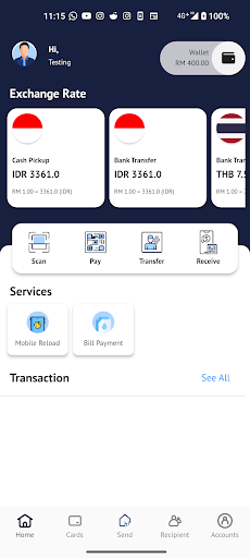 Android application HomeRemit screenshort