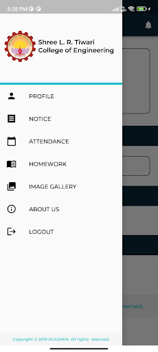 Android application L. R. Tiwari College - ACADMIN screenshort