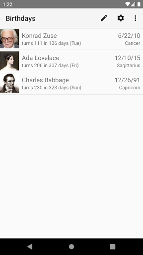 Aperçu de l'application