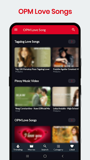 Android application OPM Love Songs : Tagalog Songs screenshort