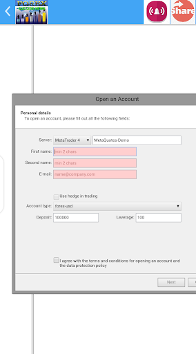Android application Forex success screenshort