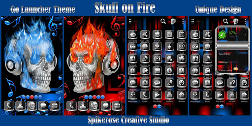 Android application Skull on Fire Go Launcher them screenshort