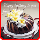 Happy birthday cake frame icon