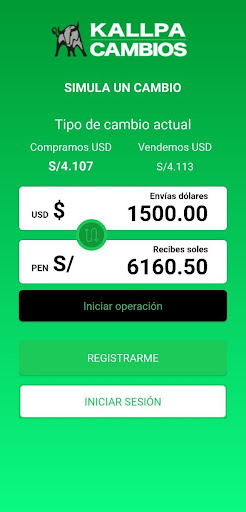 Android application Kallpa Cambios screenshort