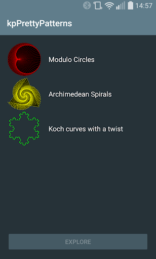 Android application kpPrettyPatterns: pretty maths screenshort