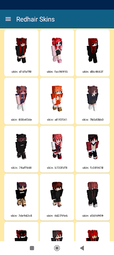 Android application Minecraft Red Hair Skins Hub screenshort