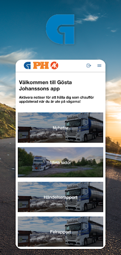 Android application GJ Åkeri screenshort