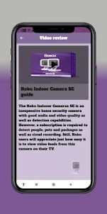 Roku Indoor Camera SE guide